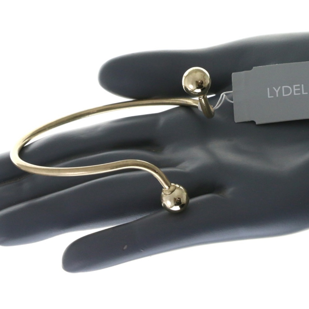Lydell unique twisted gold ball bangle bracelet